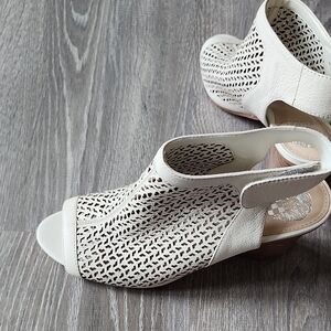 Women's White Peep-Toe Ankle Boots